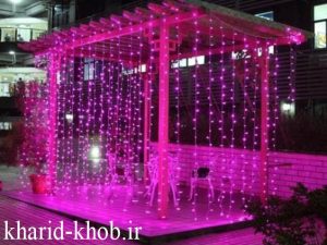 پرده نور اویز دار صورتی